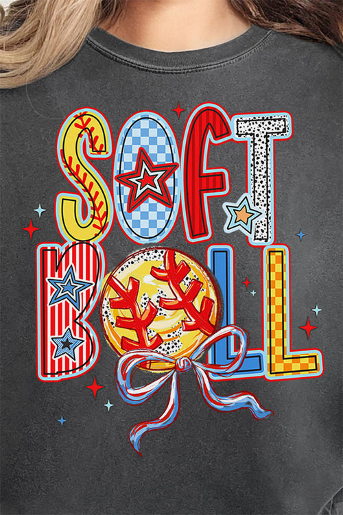 All Things Softball Doodle Comfort Colors Adult Ring-Spun Cotton Tee
