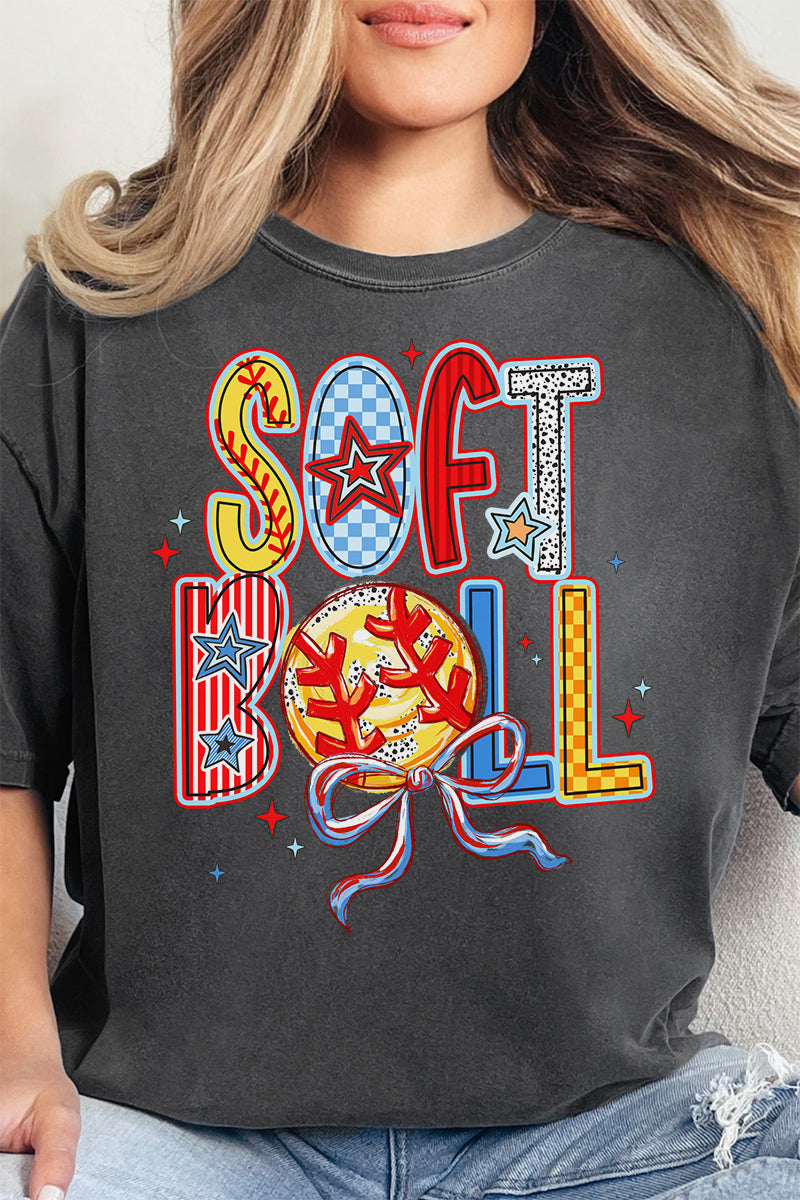 All Things Softball Doodle Comfort Colors Adult Ring-Spun Cotton Tee