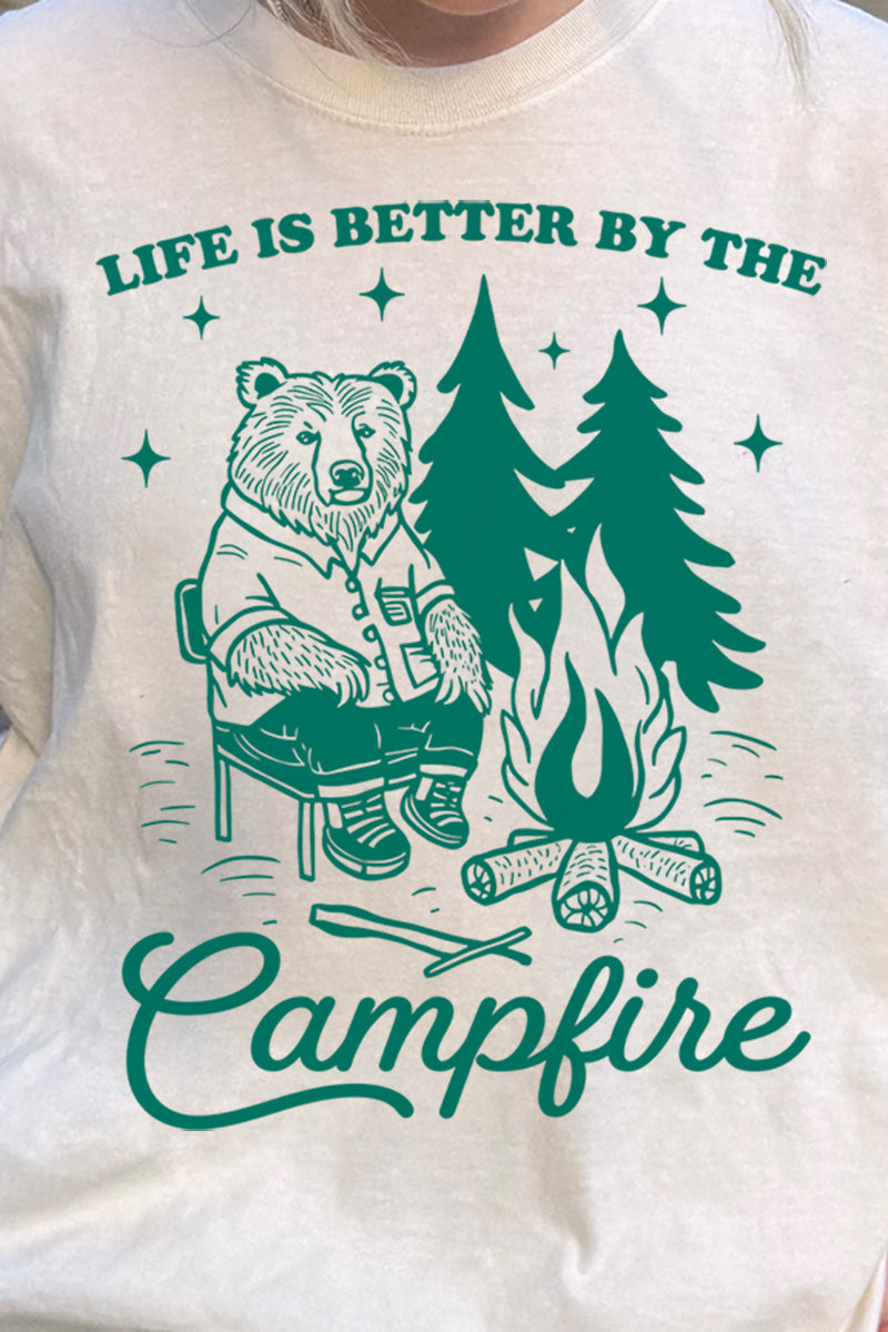 Beary Better By The Campfire Comfort Colors Adult Ring-Spun Cotton Tee