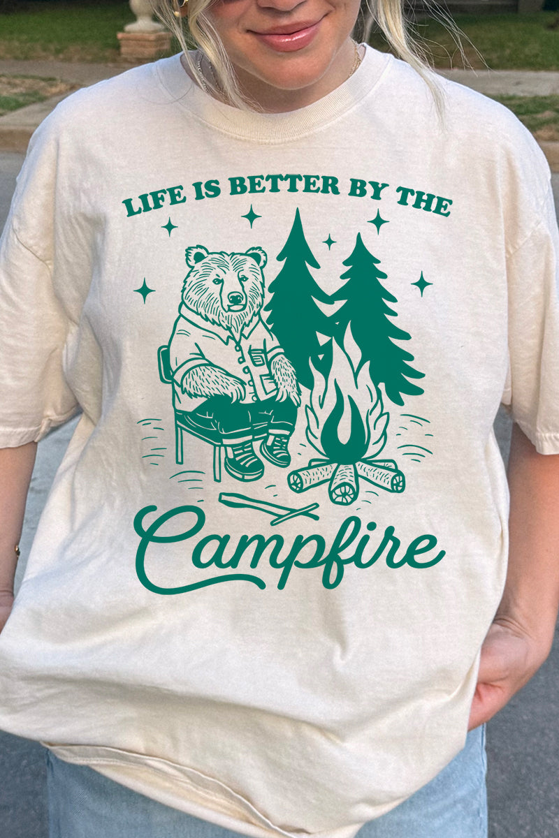Beary Better By The Campfire Comfort Colors Adult Ring-Spun Cotton Tee