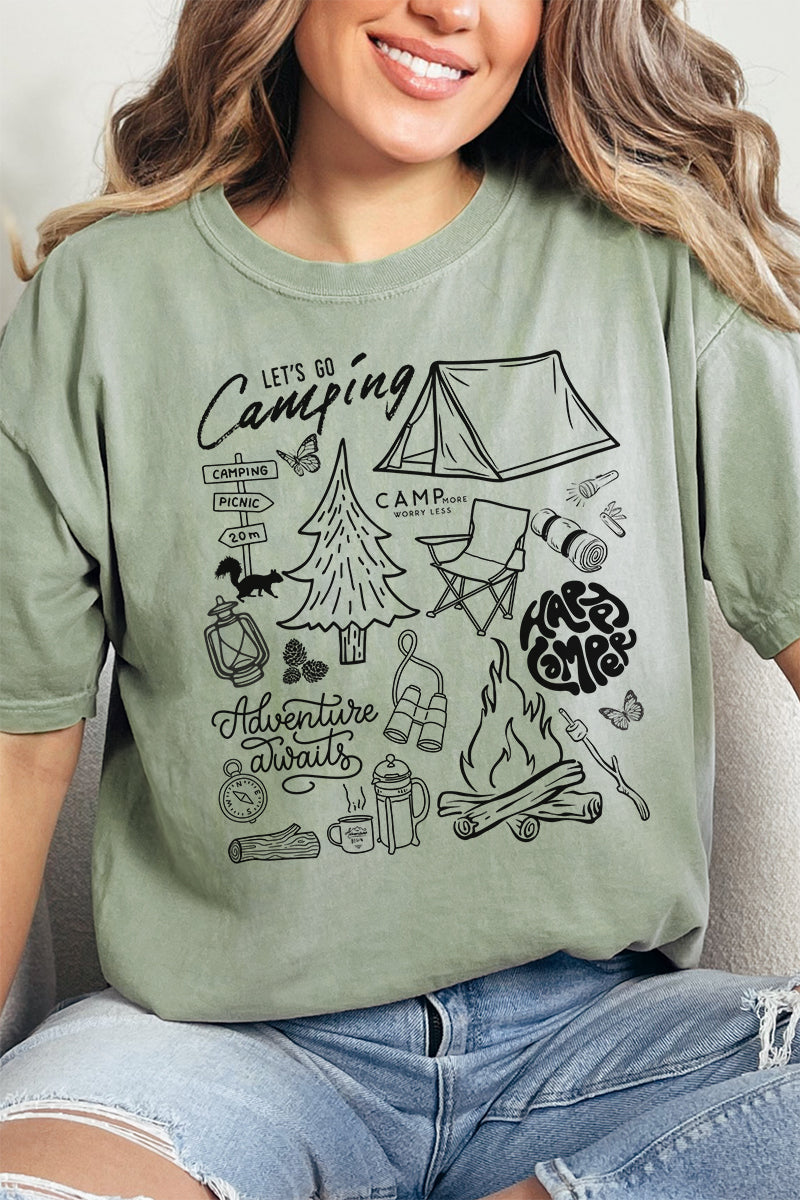 Camping Collage Comfort Colors Adult Ring-Spun Cotton Tee