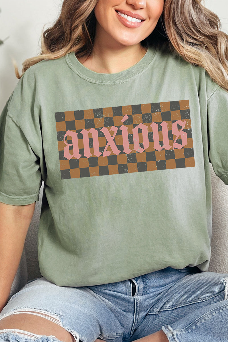 Checkered Anxious Comfort Colors Adult Ring-Spun Cotton Tee