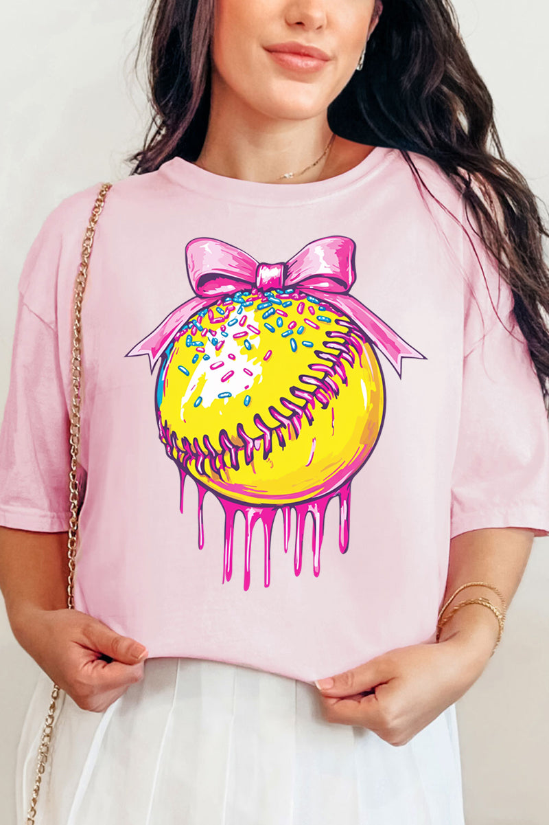Coquette Drippy Softball Comfort Colors Adult Ring-Spun Cotton Tee