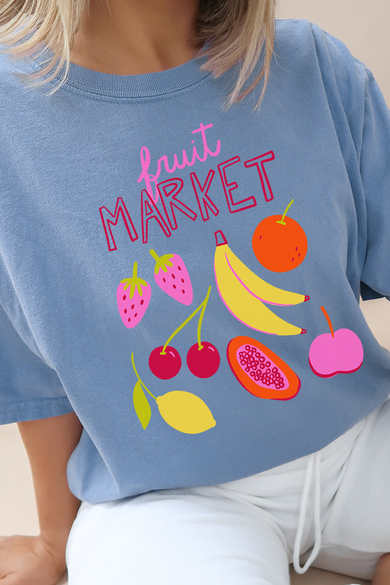 Doodle Fruit Market Comfort Colors Adult Ring-Spun Cotton Tee
