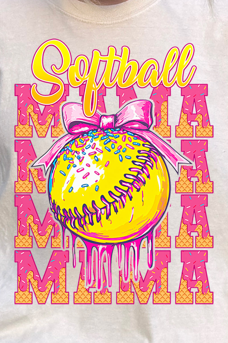 Drippy Stacked Softball Mama Comfort Colors Adult Ring-Spun Cotton Tee