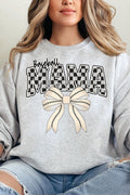 Baseball Checkered Mama Heavy-weight Crew Sweatshirt product image 1