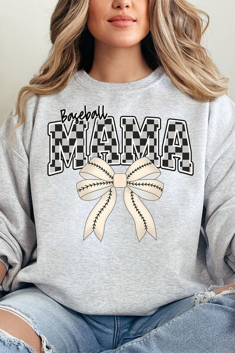 Baseball Checkered Mama Heavy-weight Crew Sweatshirt product image 1