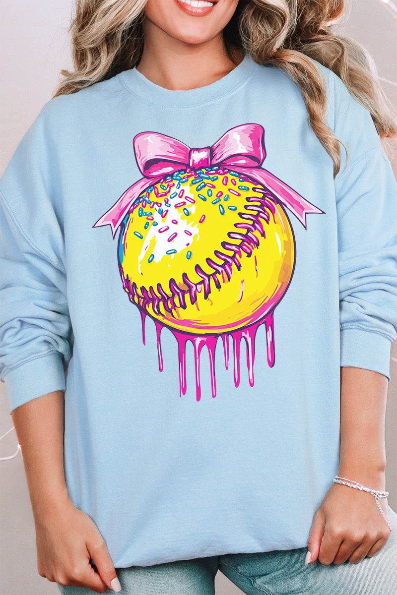Coquette Drippy Softball Heavy-weight Crew Sweatshirt product image 1