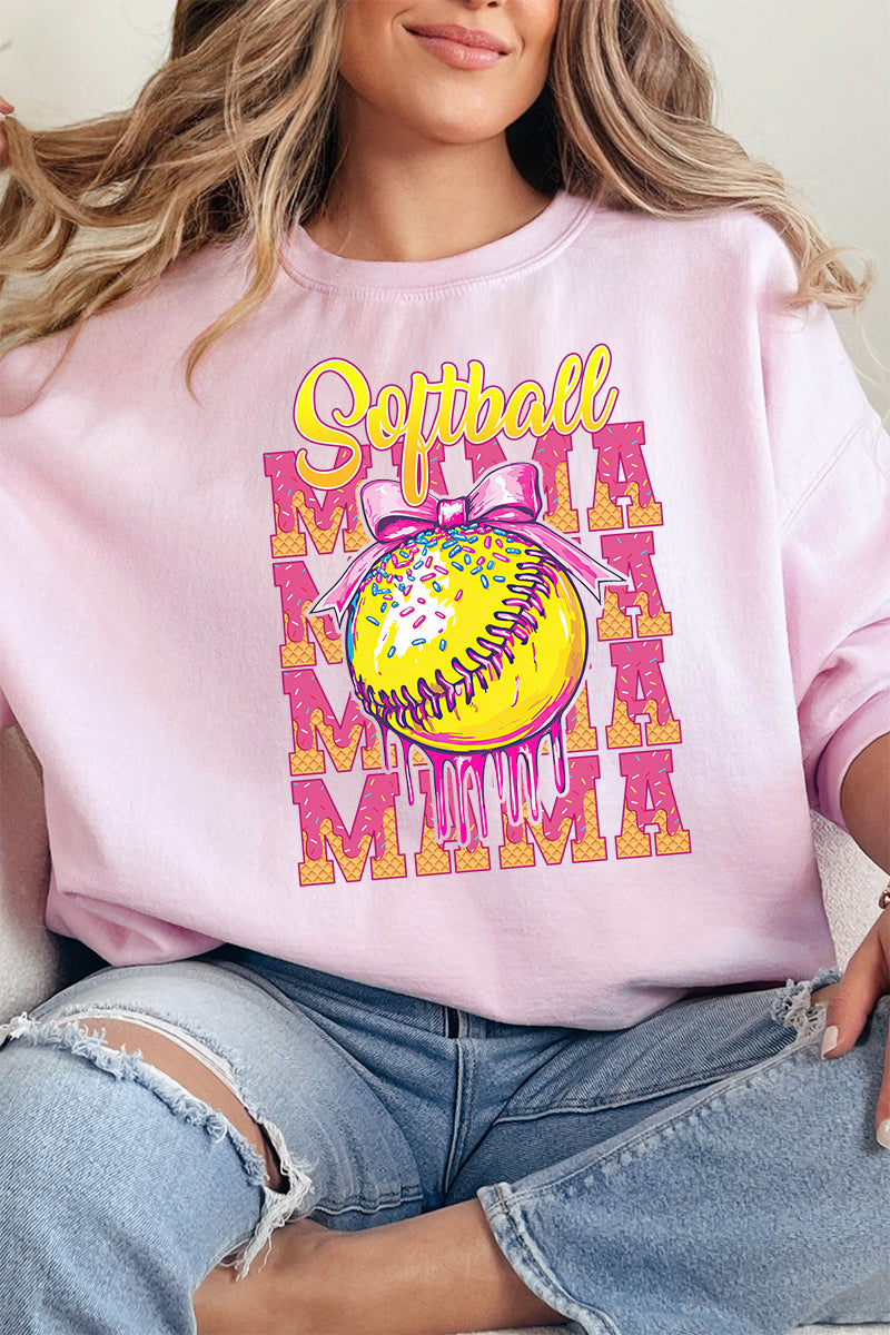 Drippy Stacked Softball Mama Heavy-weight Crew Sweatshirt product image 1