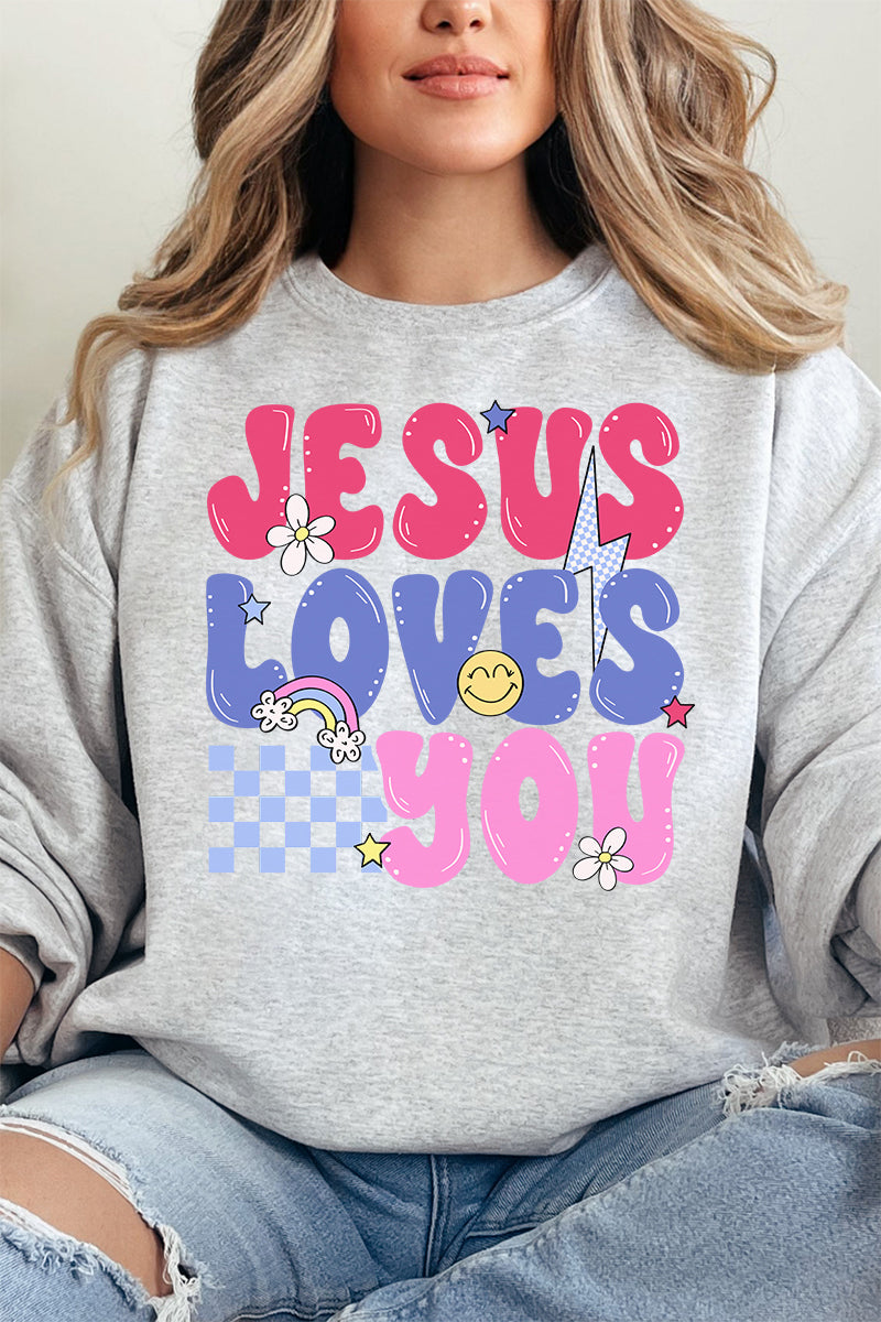 Bubble Jesus Loves You Unisex NuBlend Crew Sweatshirt product image 10