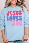 Bubble Jesus Loves You Unisex NuBlend Crew Sweatshirt product image 1