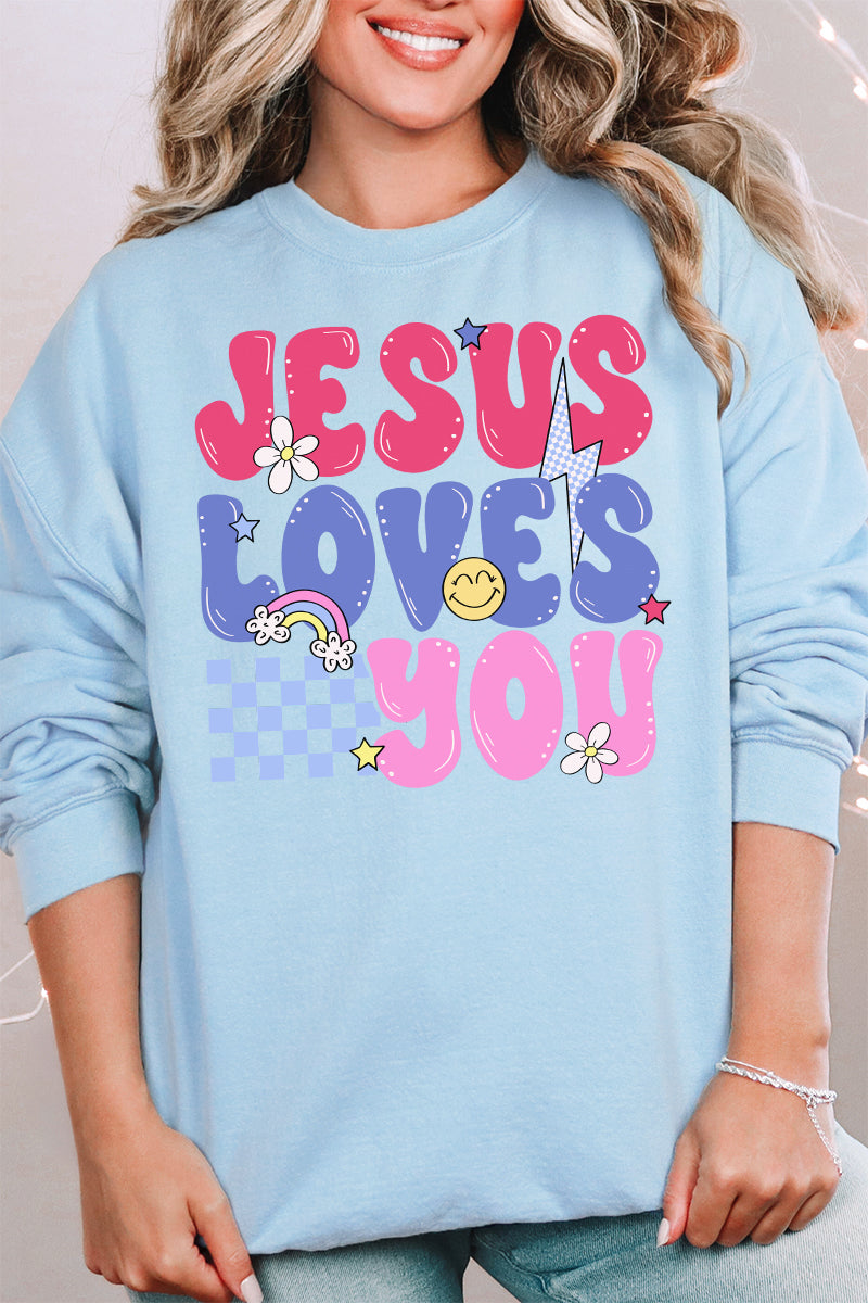 Bubble Jesus Loves You Unisex NuBlend Crew Sweatshirt product image 1