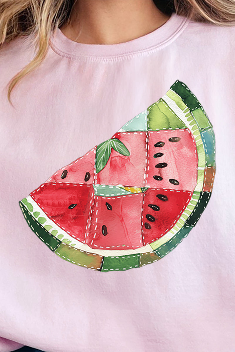 Faux Patchwork Watermelon Unisex NuBlend Crew Sweatshirt product image 2