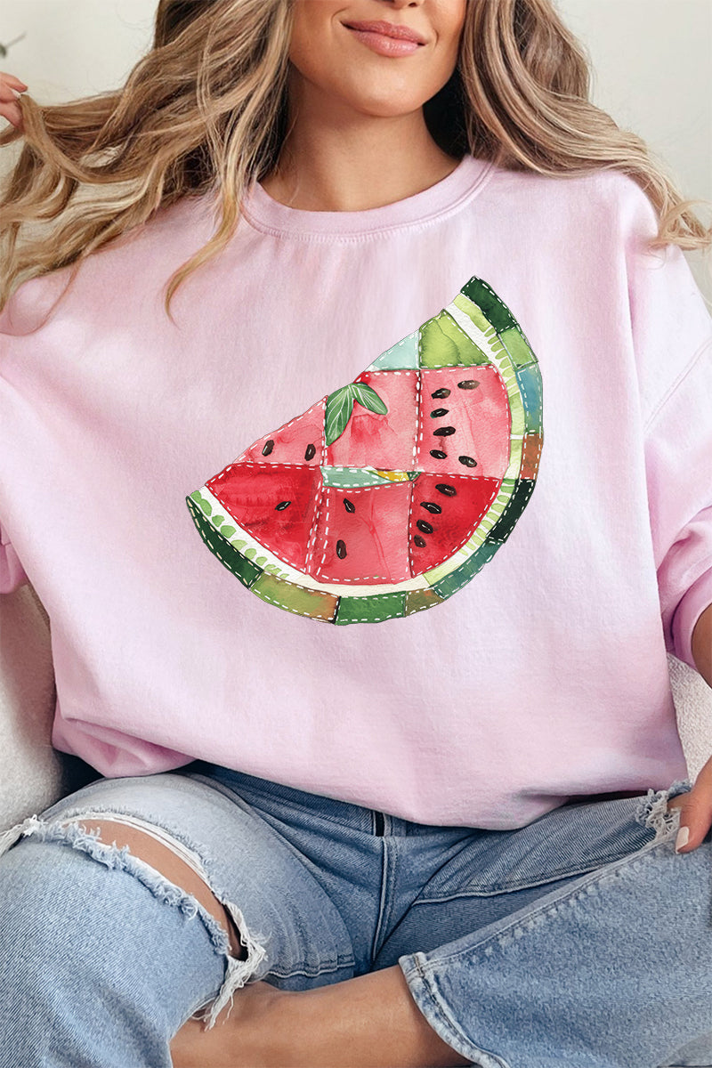 Faux Patchwork Watermelon Unisex NuBlend Crew Sweatshirt product image 1