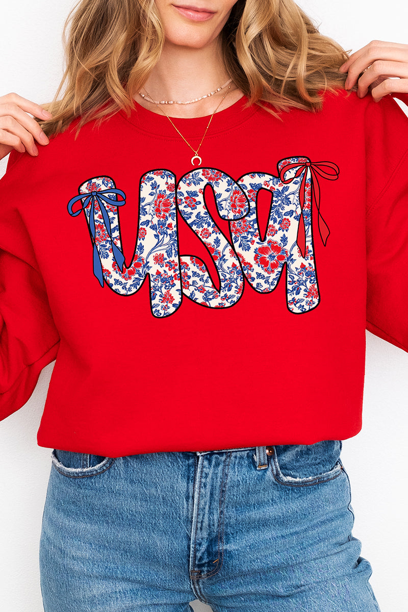 Floral USA Unisex NuBlend Crew Sweatshirt product image 1