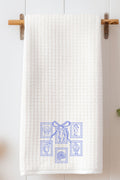 Coquette Coastal Stamps Waffle Kitchen Towel