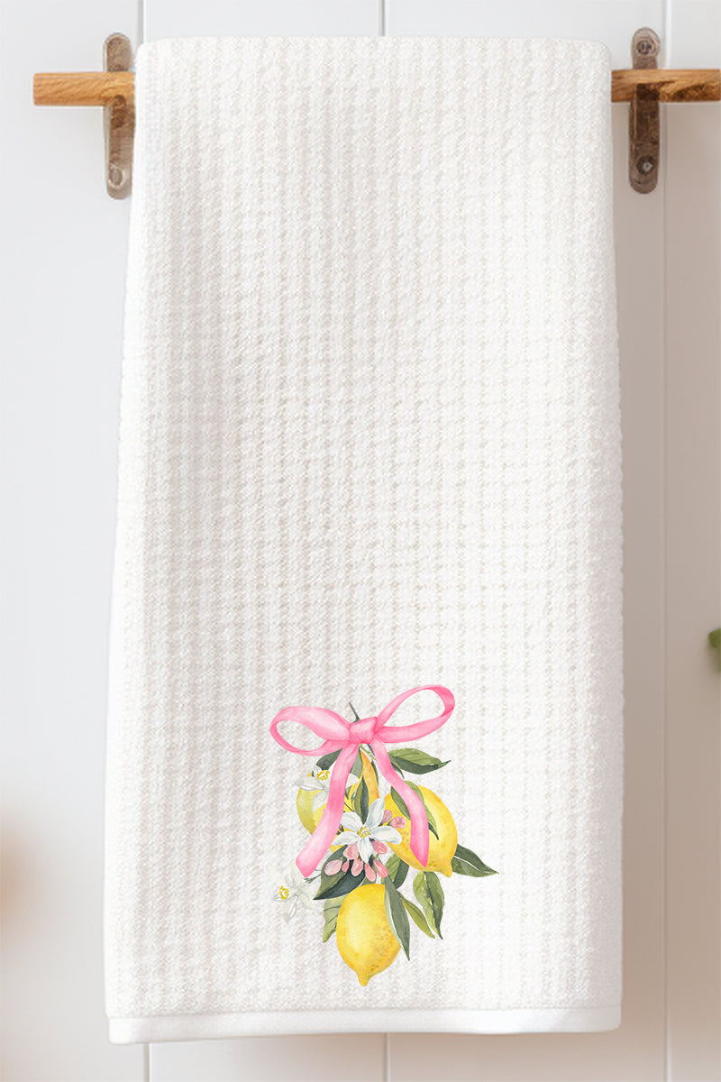 Coquette Lemon Blossom Waffle Kitchen Towel