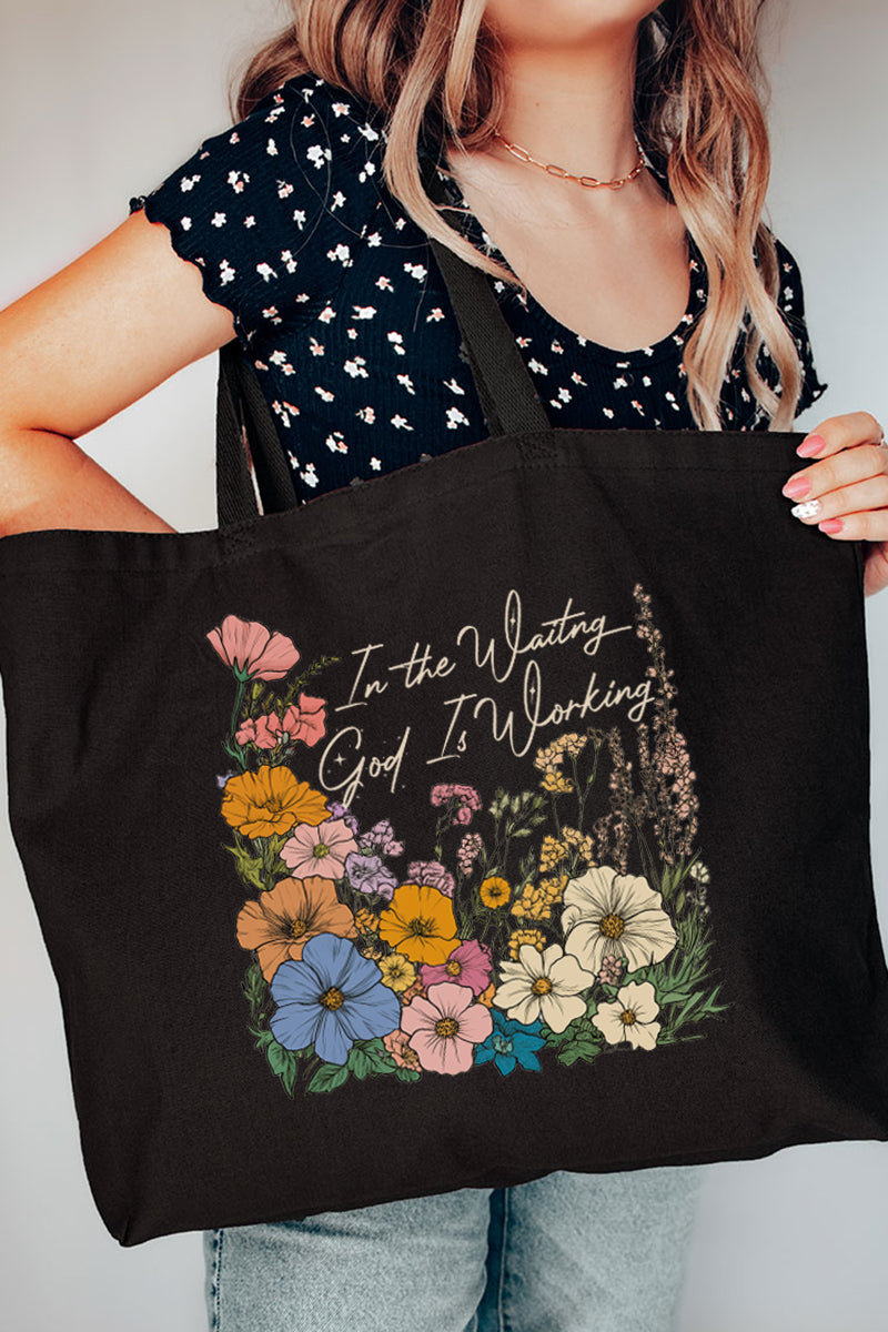 God Is Working Canvas Jumbo Tote